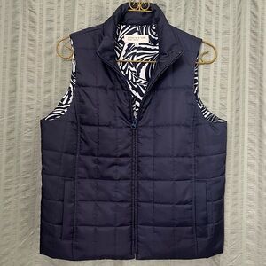Jones New York Sport Petite Navy Quilted Puffer Vest